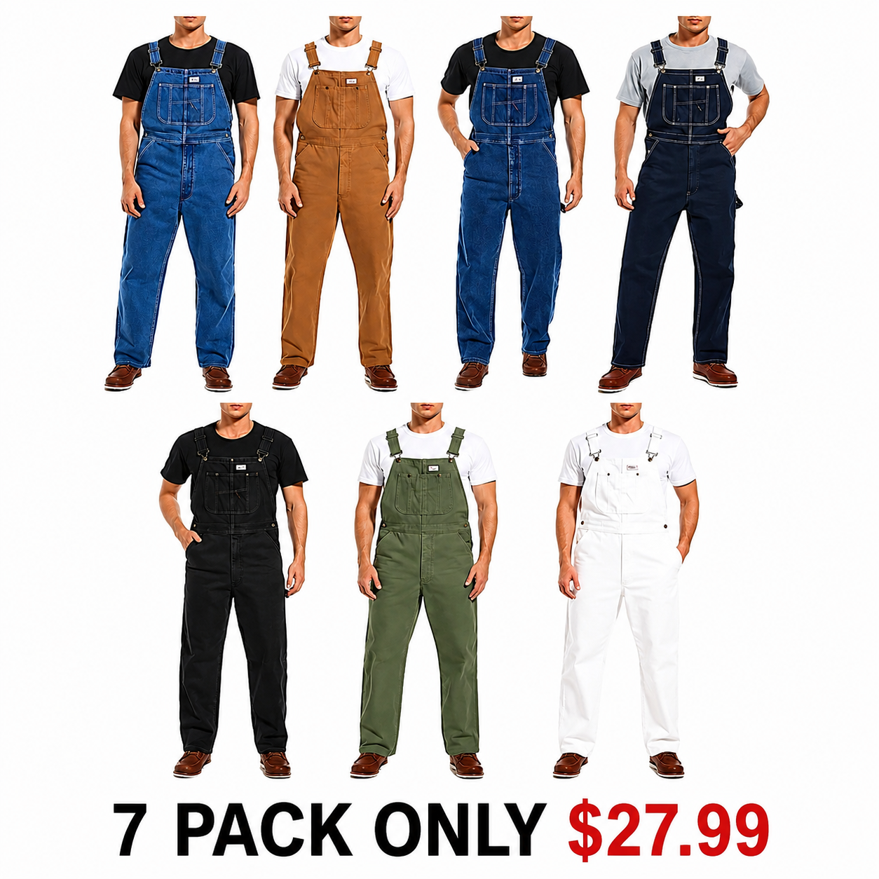 🔥Last Day Promotion🔥Men's Denim Bib Overalls,  Workwear with Adjustable Straps and Convenient Tool Pockets