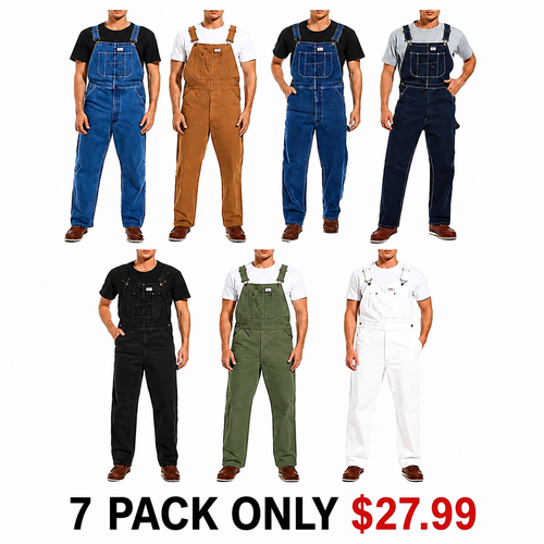 🔥Last Day Promotion🔥Men's Denim Bib Overalls,  Workwear with Adjustable Straps and Convenient Tool Pockets