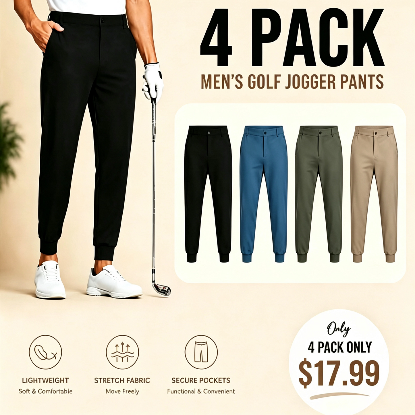 🔥 Autumn Sale Finale 🔥Men's Stretch Slim Fit Work Dress Pants