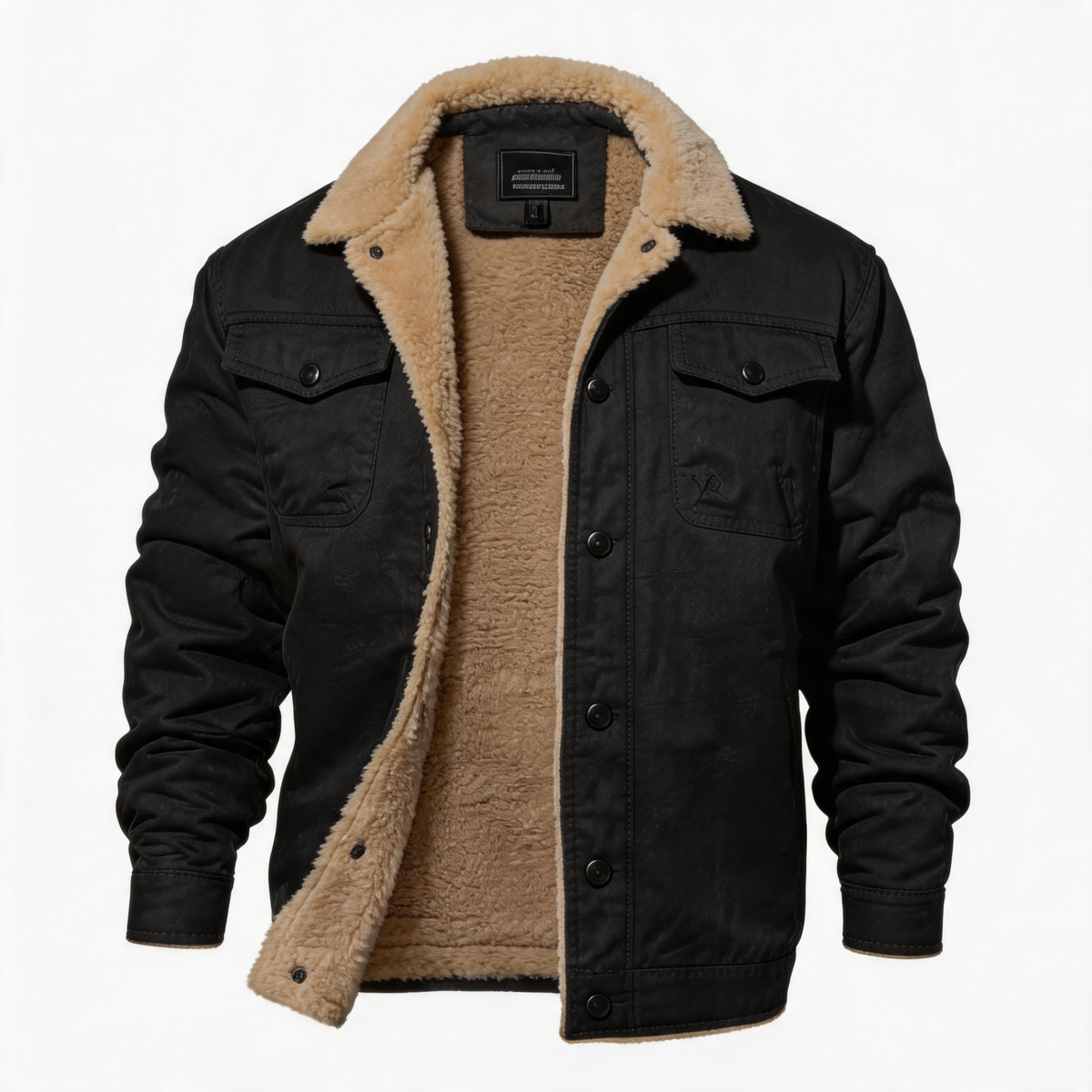 🔥 BESTSELLER | 6PCS $24.63 | Men's Sherpa-Lined Cotton Trucker Jacket