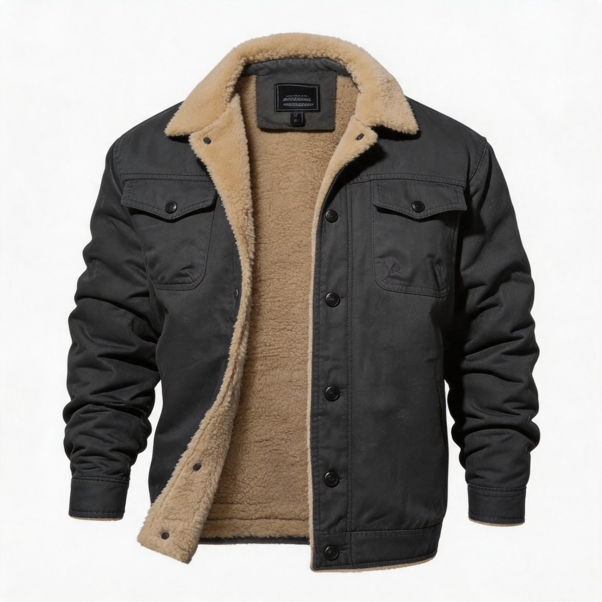 🔥 BESTSELLER | 6PCS $24.63 | Men's Sherpa-Lined Cotton Trucker Jacket