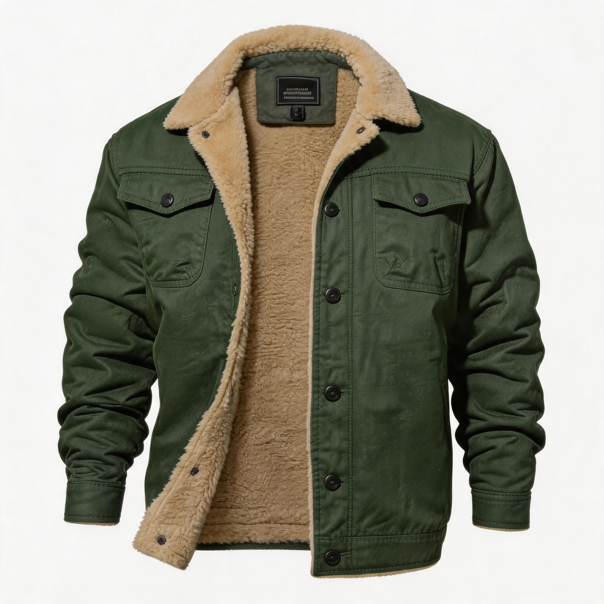 🔥 BESTSELLER | 6PCS $24.63 | Men's Sherpa-Lined Cotton Trucker Jacket