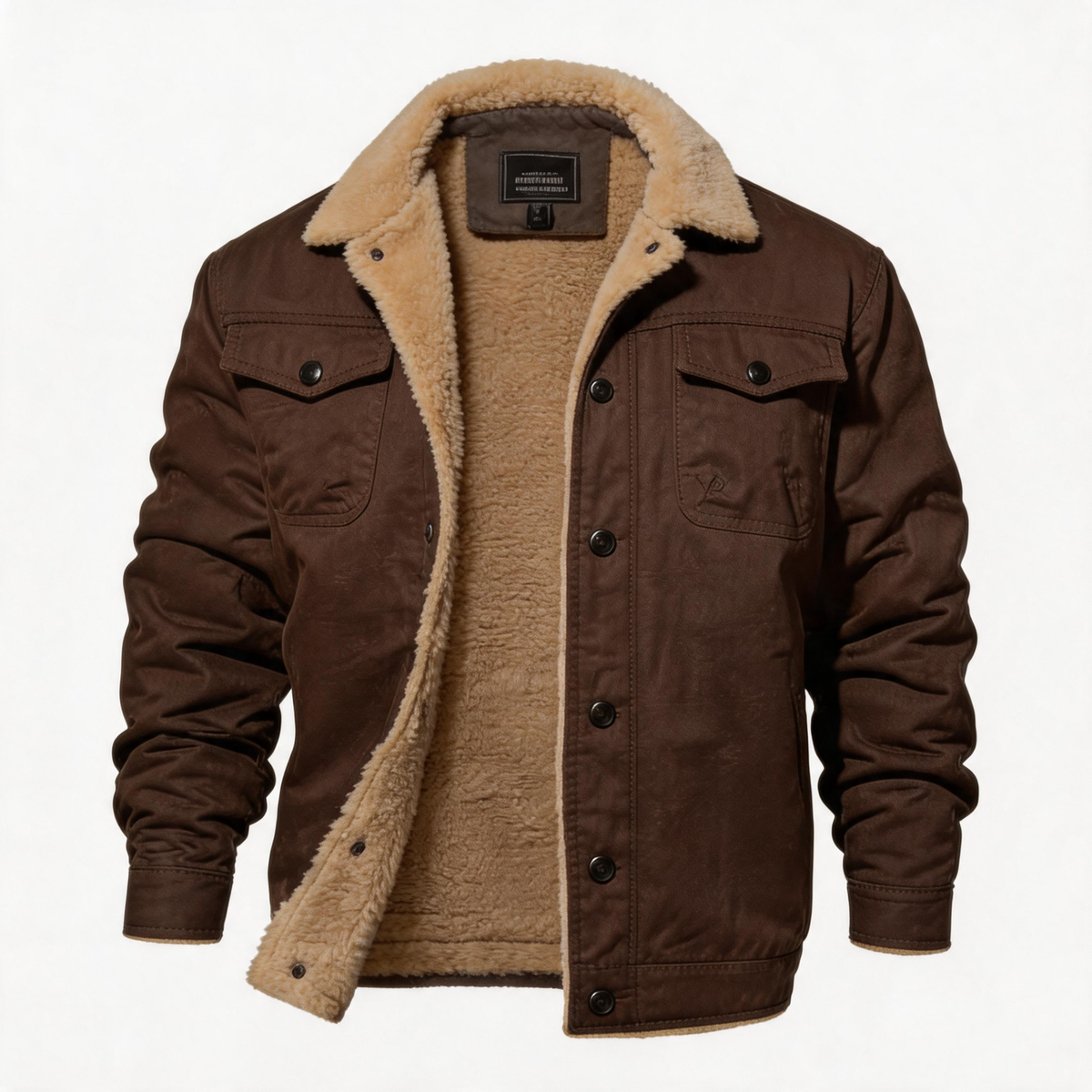 🔥 BESTSELLER | 6PCS $24.63 | Men's Sherpa-Lined Cotton Trucker Jacket