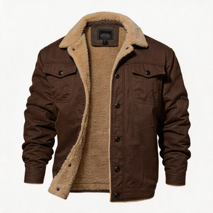 🔥 BESTSELLER | 6PCS $24.63 | Men's Sherpa-Lined Cotton Trucker Jacket